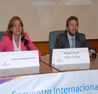 Cristina Rodrguez-Porrero y Miguel ngel Valero presentando la conferencia de entrega de premios